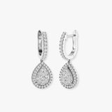 DIAMOND CLUSTER AND HALO DROP EARRINGS