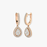 DIAMOND CLUSTER AND HALO DROP EARRINGS