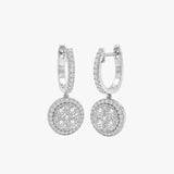 DIAMOND CLUSTER AND HALO DROP EARRINGS