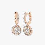 DIAMOND CLUSTER AND HALO DROP EARRINGS