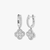 DIAMOND CLUSTER AND HALO DROP EARRINGS