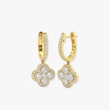 DIAMOND CLUSTER AND HALO DROP EARRINGS