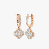 DIAMOND CLUSTER AND HALO DROP EARRINGS