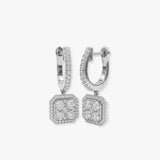 DIAMOND CLUSTER AND HALO DROP EARRINGS