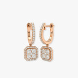 DIAMOND CLUSTER AND HALO DROP EARRINGS