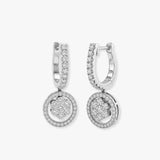 DIAMOND CLUSTER AND HALO HOOP DROP EARRING