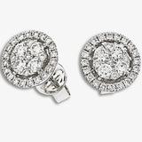 DIAMOND CLUSTER AND HALO STUD EARRINGS HEERA DIAMONDS