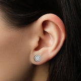 DIAMOND CLUSTER AND HALO STUD EARRINGS HEERA DIAMONDS