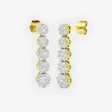 DIAMOND CLUSTER DROP EARRING LM JEWELLERY