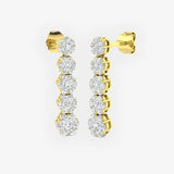 DIAMOND CLUSTER DROP EARRING