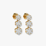DIAMOND CLUSTER DROP EARRINGS