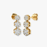 DIAMOND CLUSTER DROP EARRINGS