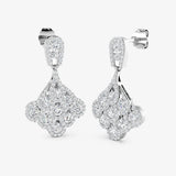 DIAMOND CLUSTER PEACOCK DROP & TRILOGY EARRINGS