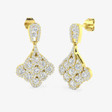 DIAMOND CLUSTER PEACOCK DROP & TRILOGY EARRINGS