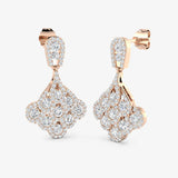 DIAMOND CLUSTER PEACOCK DROP & TRILOGY EARRINGS