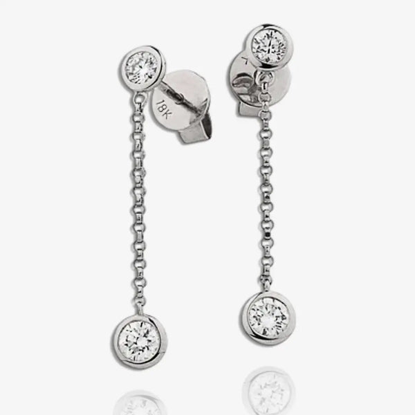 DIAMOND DROP EARRING IN 18K WHITE GOLD HEERA DIAMONDS