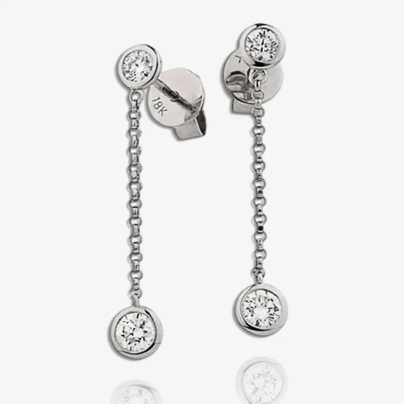 DIAMOND DROP EARRING IN 18K WHITE GOLD HEERA DIAMONDS