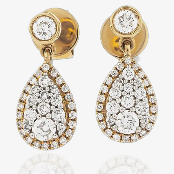 DIAMOND DROP EARRINGS IN 18K ROSE GOLD HEERA DIAMONDS
