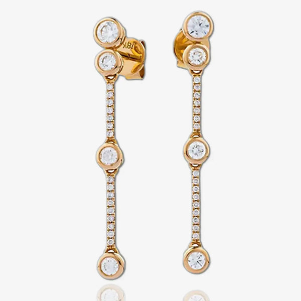 DIAMOND DROP EARRINGS IN 18K ROSE GOLD HEERA DIAMONDS