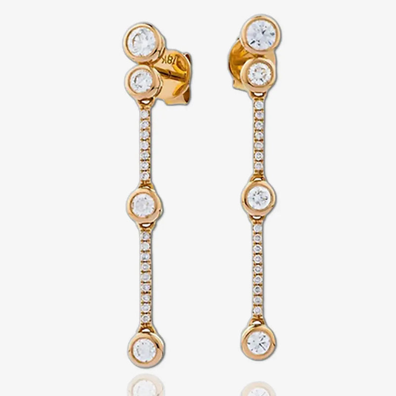 DIAMOND DROP EARRINGS IN 18K ROSE GOLD HEERA DIAMONDS