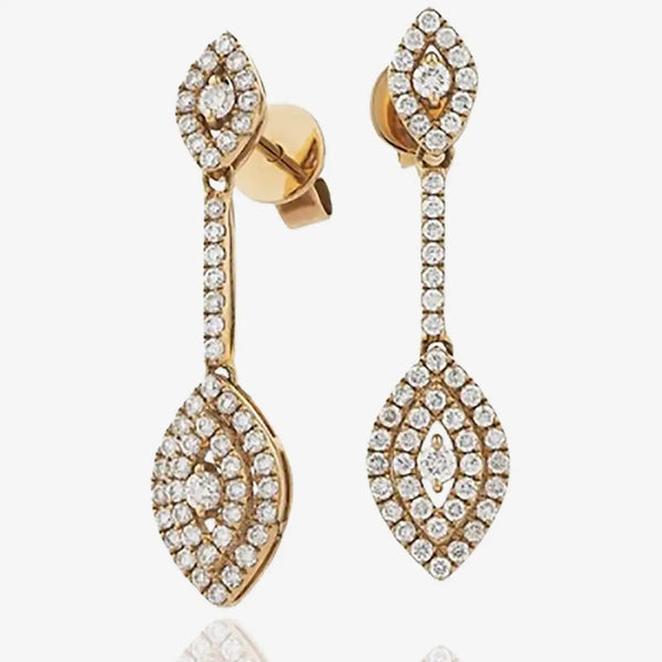 DIAMOND DROP EARRINGS IN 18K ROSE GOLD HEERA DIAMONDS