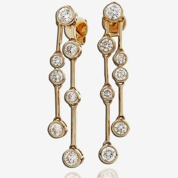 DIAMOND DROP EARRINGS IN 18K ROSE GOLD HEERA DIAMONDS