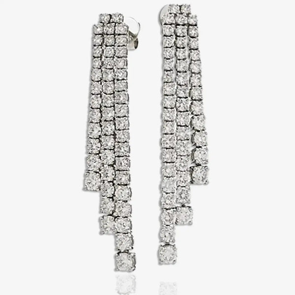 DIAMOND DROP EARRINGS IN 18K WHITE GOLD HEERA DIAMONDS