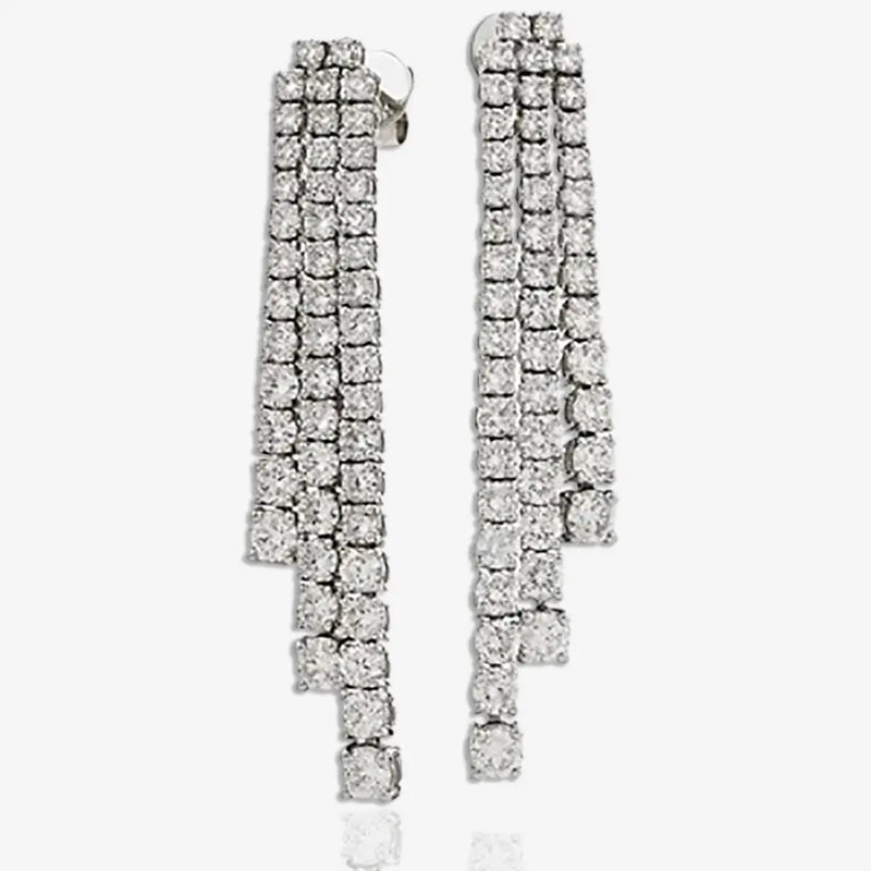 DIAMOND DROP EARRINGS IN 18K WHITE GOLD HEERA DIAMONDS