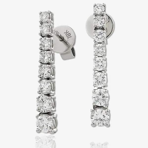 DIAMOND DROP EARRINGS IN 18K WHITE GOLD HEERA DIAMONDS