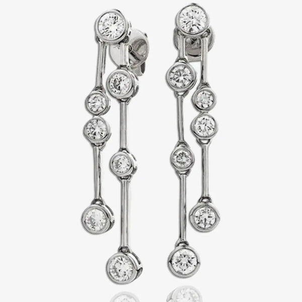 DIAMOND DROP EARRINGS IN 18K WHITE GOLD HEERA DIAMONDS