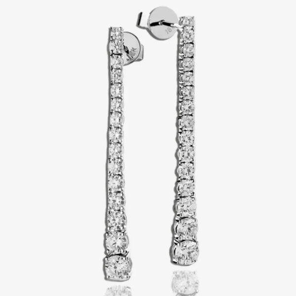 DIAMOND DROP EARRINGS IN 18K WHITE GOLD HEERA DIAMONDS