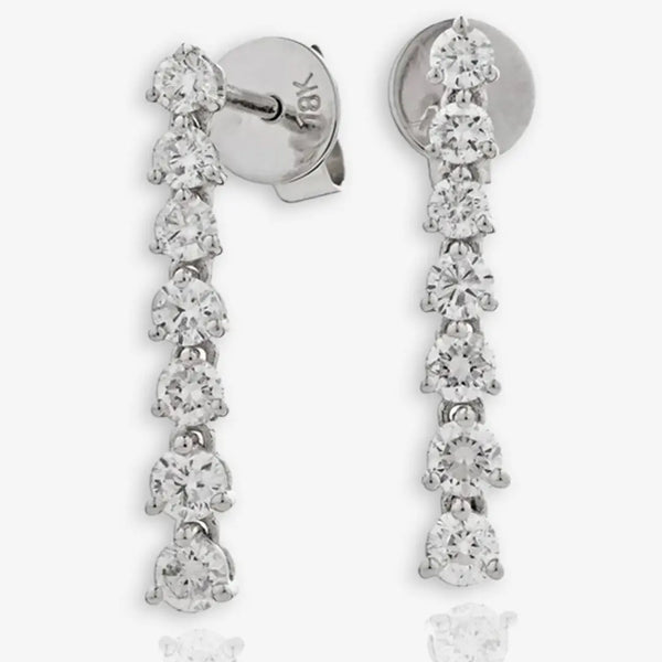 DIAMOND DROP EARRINGS IN 18K WHITE GOLD HEERA DIAMONDS