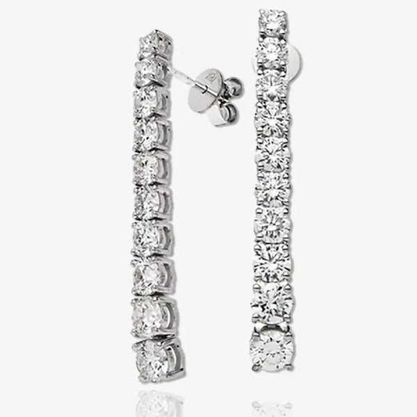 DIAMOND DROP EARRINGS IN 18K WHITE HEERA DIAMONDS