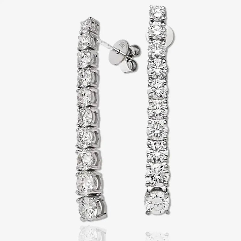 DIAMOND DROP EARRINGS IN 18K WHITE HEERA DIAMONDS