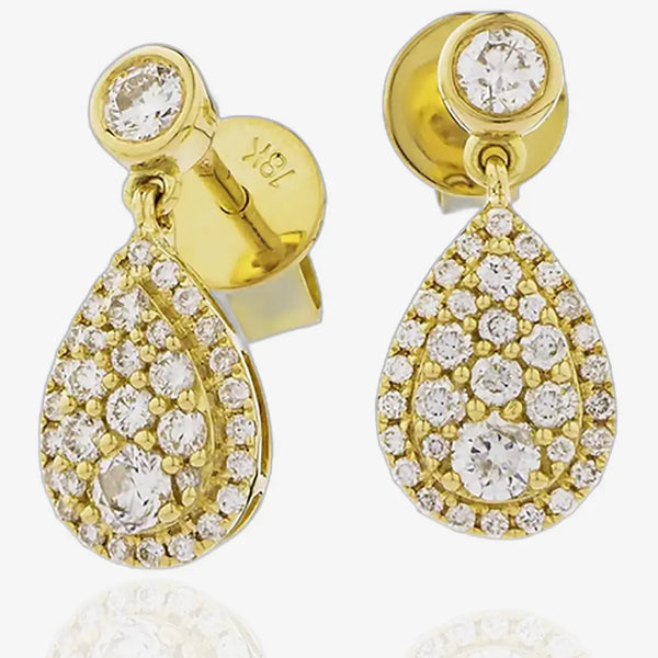 DIAMOND DROP EARRINGS IN 18K YELLOW GOLD HEERA DIAMONDS