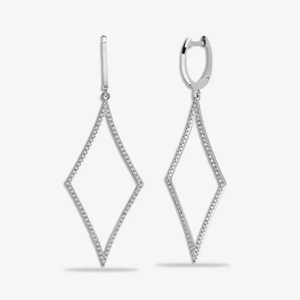 DIAMOND DROP EARRINGS IN 9K WHITE GOLD HEERA DIAMONDS