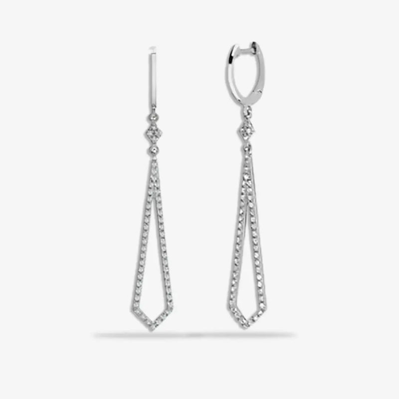 DIAMOND DROP EARRINGS IN 9K WHITE GOLD HEERA DIAMONDS