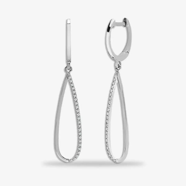 DIAMOND DROP EARRINGS IN 9K WHITE GOLD HEERA DIAMONDS