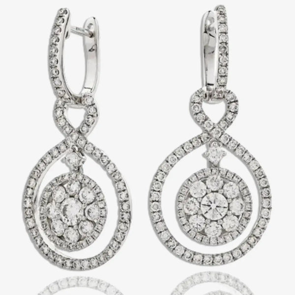 DIAMOND FANCY DROP EARRINGS IN 18K WHITE GOLD HEERA DIAMONDS