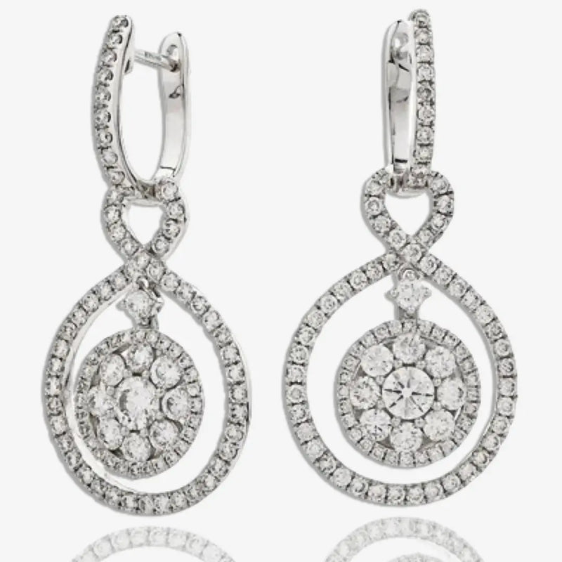 DIAMOND FANCY DROP EARRINGS IN 18K WHITE GOLD HEERA DIAMONDS