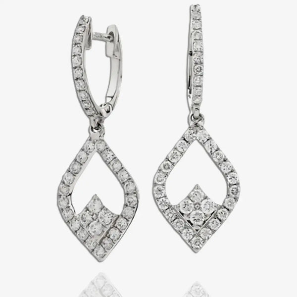 DIAMOND FANCY DROP EARRINGS IN 18K WHITE GOLD HEERA DIAMONDS