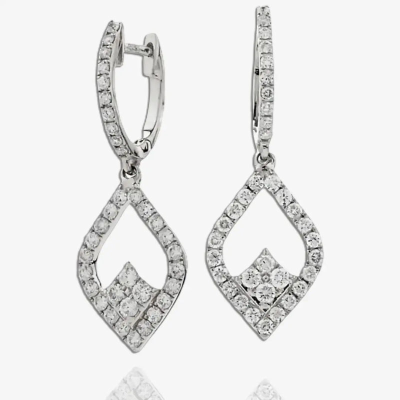 DIAMOND FANCY DROP EARRINGS IN 18K WHITE GOLD HEERA DIAMONDS