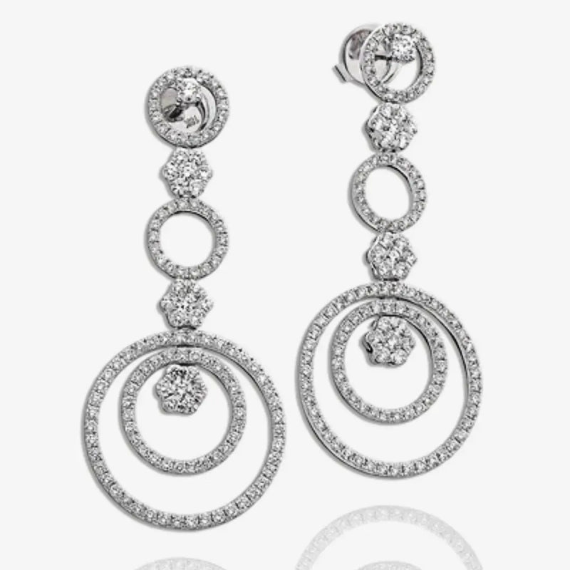 DIAMOND FANCY DROP EARRINGS IN 18K WHITE GOLD HEERA DIAMONDS