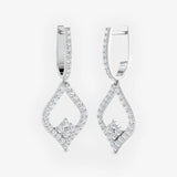 DIAMOND FANCY DROP EARRINGS IN 18K WHITE GOLD