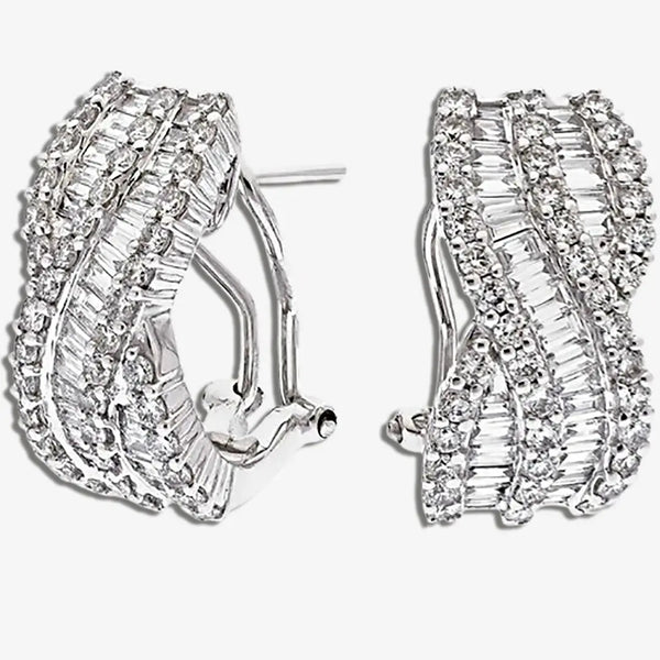 DIAMOND FANCY HOOP EARRINGS IN 18K WHITE GOLD HEERA DIAMONDS