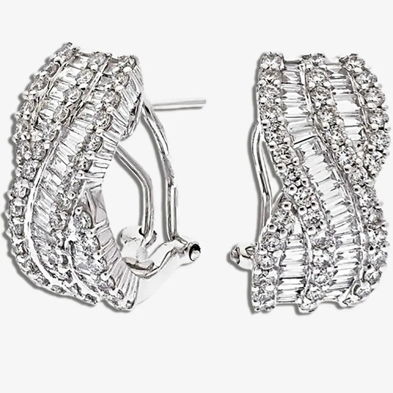 DIAMOND FANCY HOOP EARRINGS IN 18K WHITE GOLD HEERA DIAMONDS