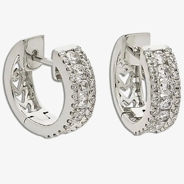DIAMOND FANCY HOOP EARRINGS IN 18K WHITE GOLD HEERA DIAMONDS