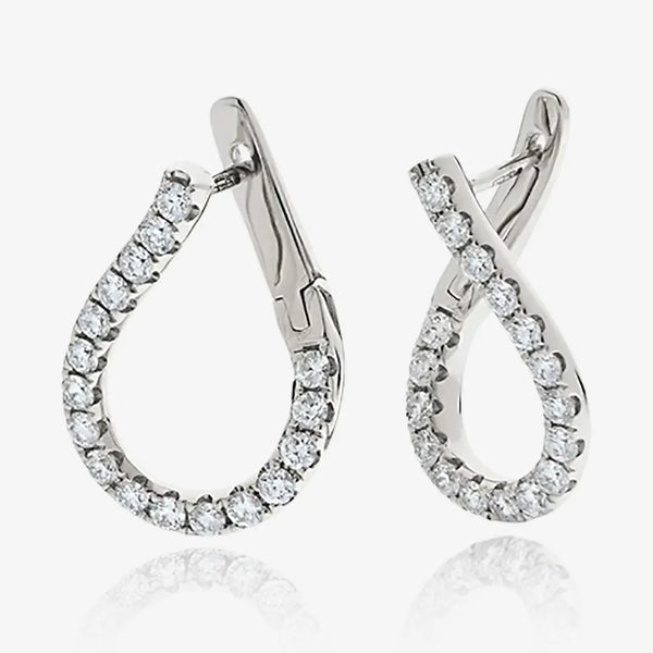 DIAMOND FANCY HOOP EARRINGS IN 18K WHITE GOLD HEERA DIAMONDS