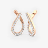 DIAMOND FANCY HOOP EARRINGS
