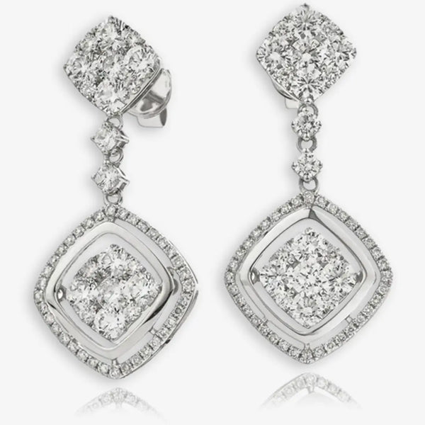 DIAMOND FANCY MOVEABLE EARRING IN 18K WHITE GOLD HEERA DIAMONDS